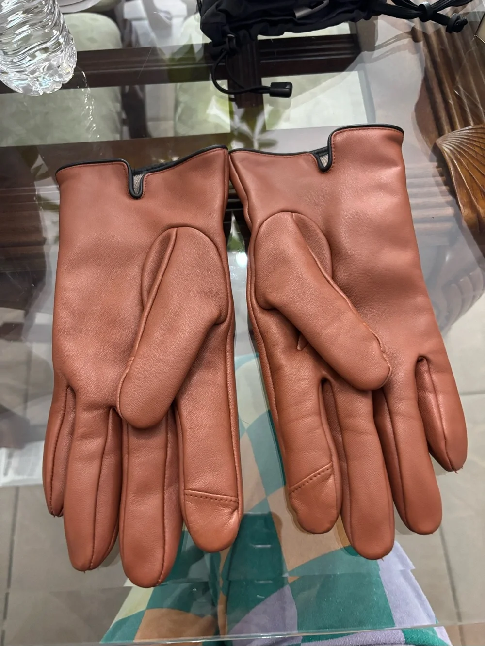 Cole Haan Women's Leather Gloves in Warm Tan